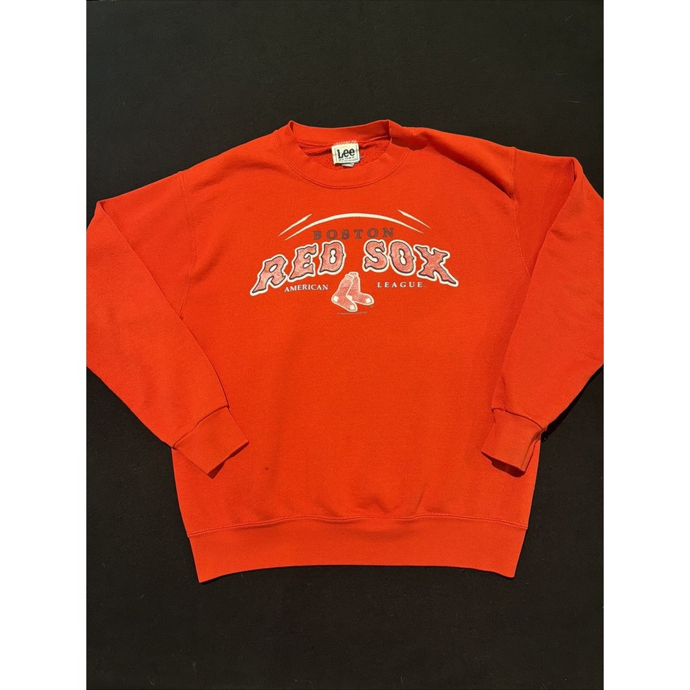 Boston Red Sox Vintage Lee Sport Sweatshirt Red MLB 2004 Crewneck USA‎